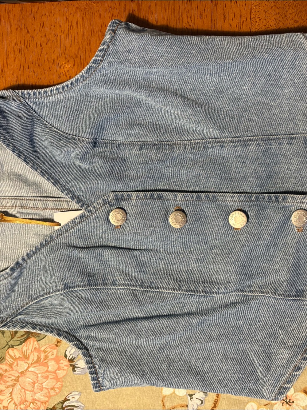 House of Harlow 1960 Light Blue Denim Button-Front Tank